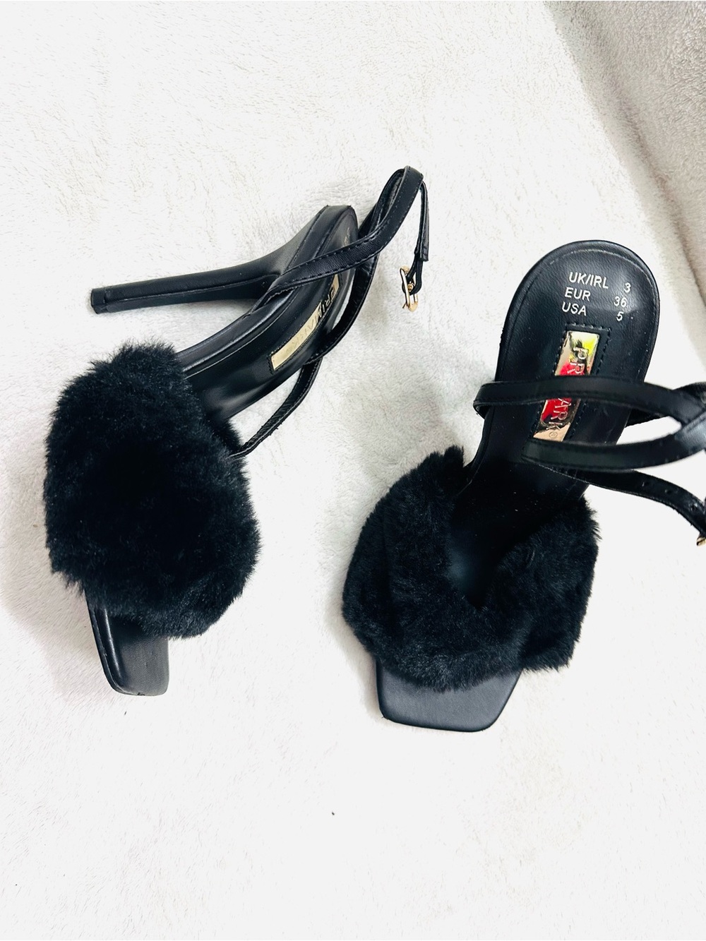 Primark Black High-Heel Sandals Size 5(36) Very Cute,Soft,Comfortable Excellent